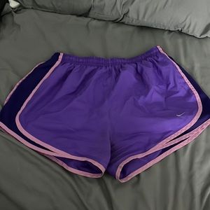purple nike running shorts